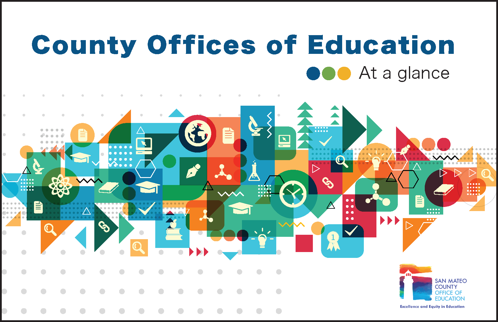 Decorative item with the text, "County Offices of Education at a Glance"